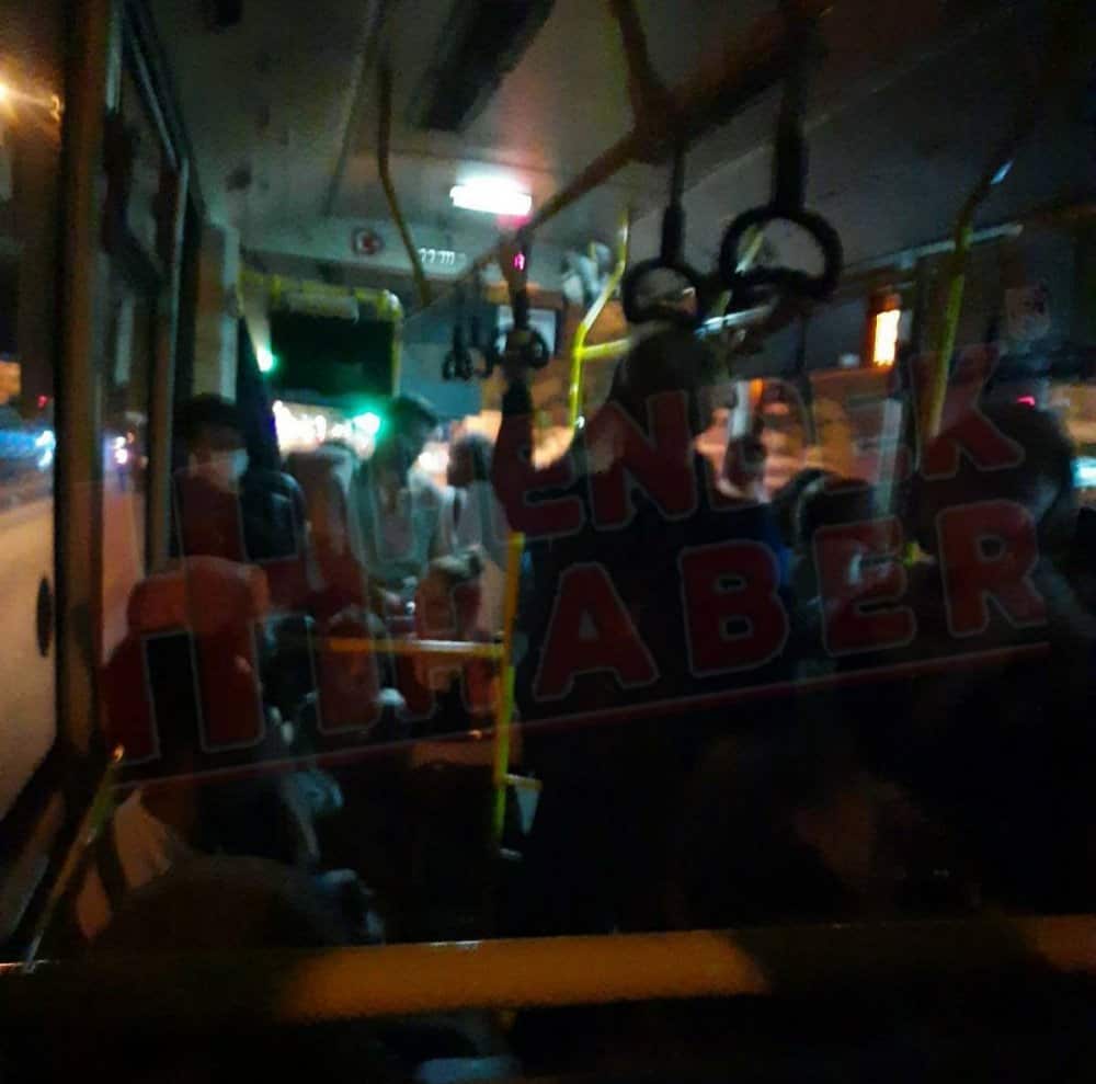Hendek otobüsünde yolcular belli olmasın diye ışıklar söndürüldü
